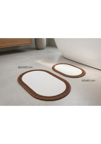 Nakkaş Home 2'li Jüt Peluşlu Klozet Takımı 2li Oval