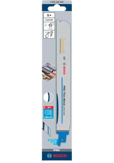 Bosch Pro S 1137 Eaf 1-3 Mm Metal Boru 5'li Panter Testere Ucu 225 Mm 2608658989