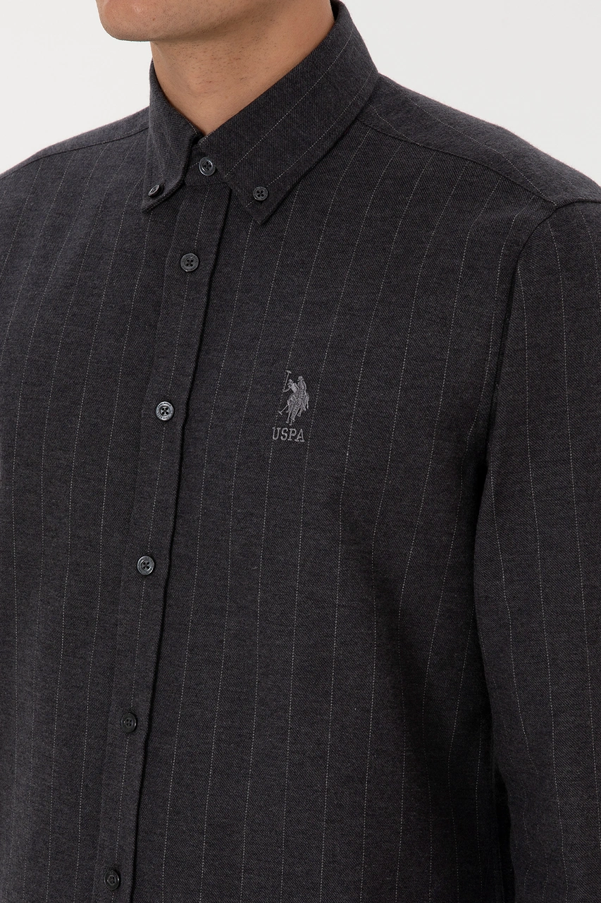 U.s. Polo Assn. Erkek Antrasit Gömlek Desenli 50316559-vr006 Antrasit