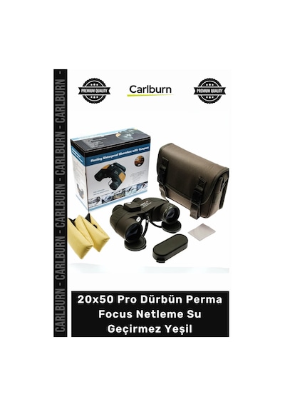 Dürbün Askeri Pusulalı Bak4 Hd Profesyonel 20x50 Pro Dürbün Perma Focus Netleme Su Geçirmez Yeşil