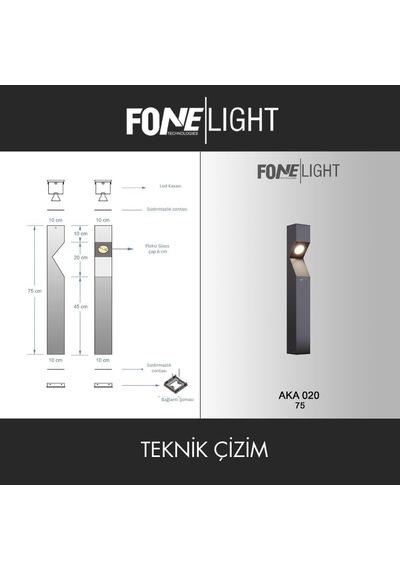 Dualluz Alüminyum Bahçe Aydınlatma Bollardı, 75 Cm Yükseklik, Led Yürüyüş Yolu Ve Çim Aydınlatması, Antrasit Renk, 3000k Sıcak Beyaz Işık, Su Geçirmez Dış Mekan Lambası, Ip65