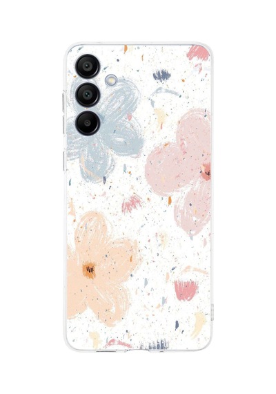 Samsung Galaxy A16 Uyumlu Pastel Soyut Çiçek Ve Leke Desenli Baskılı Silikon Kılıf Renkli