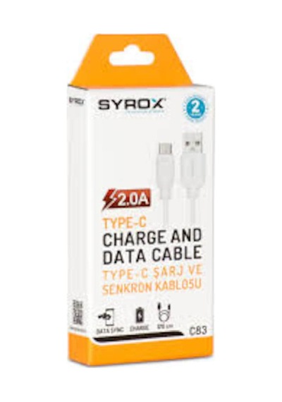 Syrox Syx-C83 Type-C 2.0A 1 M Eco Kablo Syrox Syx-C83 Type-C 2.0A 1 M Eco Kablo
