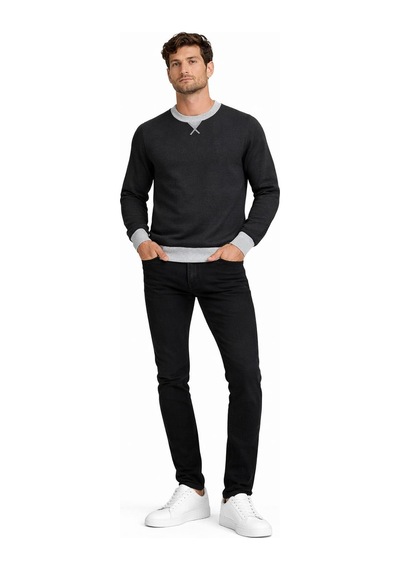 Alexander Gardi Bisiklet Yaka Basic Sweatshirt Unx-145901 Siyah