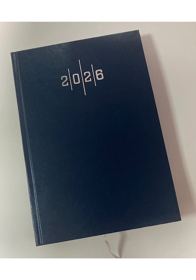2026 Ajanda Ekonomik Cilt Bezli Günlük Ajanda 14x20 Cm Lacivert - Siyah Lacivert