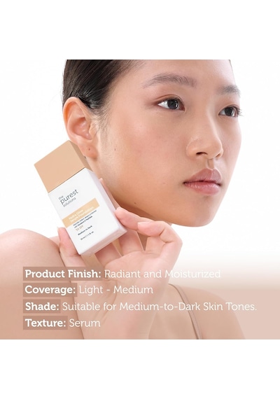 The Purest Solutions Nemlendirici &amp Canlandırıcı Serum Fondöten Spf 50, 30 Mililitre Orta/koyu Ton