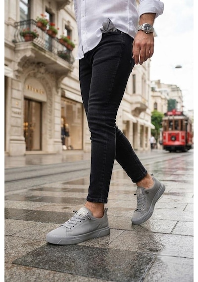 Fort Noka North Rahat Lastik Bağcıklı Sneaker Keten Erkek Ayakkabı GRİ