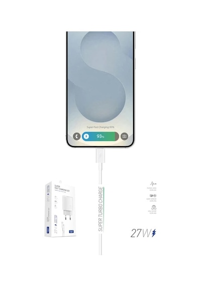27w Pd Type-c Apple iPhone 15 Pro Max İle Uyumlu 3a Type-c Type-c Kablo Tak Çalıştır
