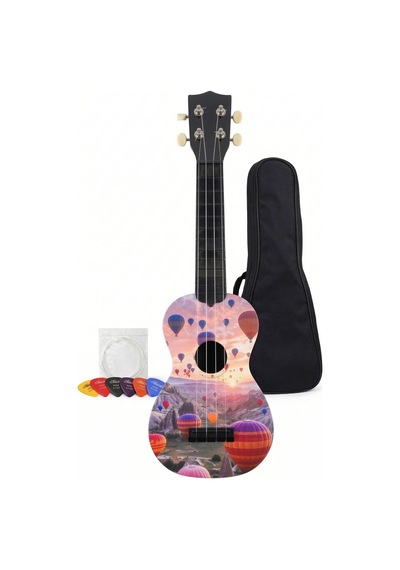 Soprano Ukulele Kapadokya Desenli Kapak