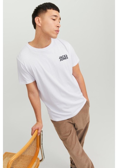 Jack & Jones 12151955 Jjecorp Logo Tee O-neck Noos Erkek T-shirt 12151955-R157889 Beyaz - Siyah