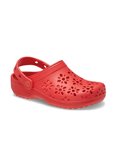 Crocs Classic Floral Cut Out Clog T Çocuk Terliği 210944-6zr Kırmızı Kırmızı