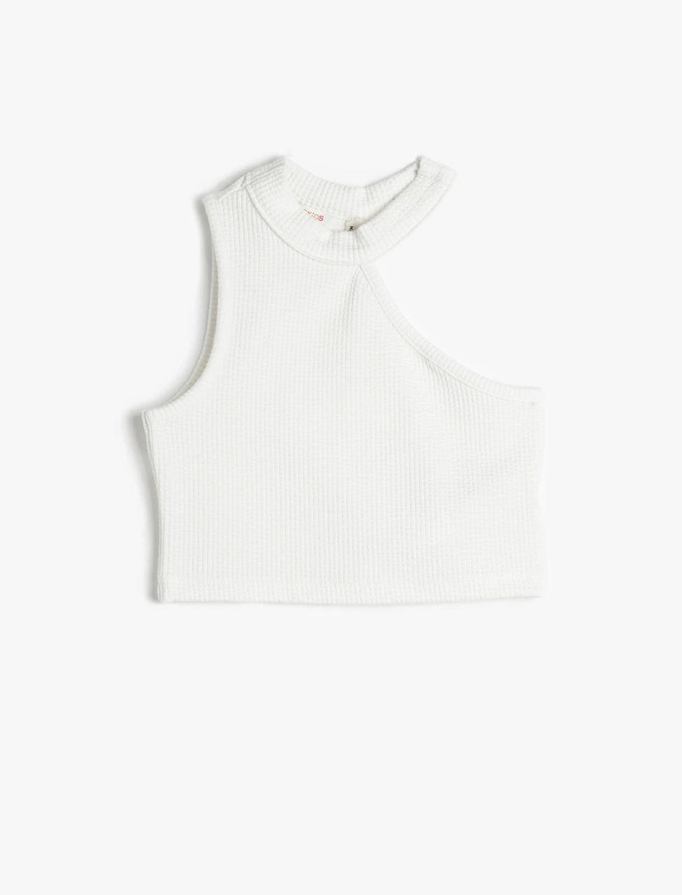 Koton Crop Üst Tek Omuz Kolsuz Fitilli Beyaz 3skg30006ak Beyaz