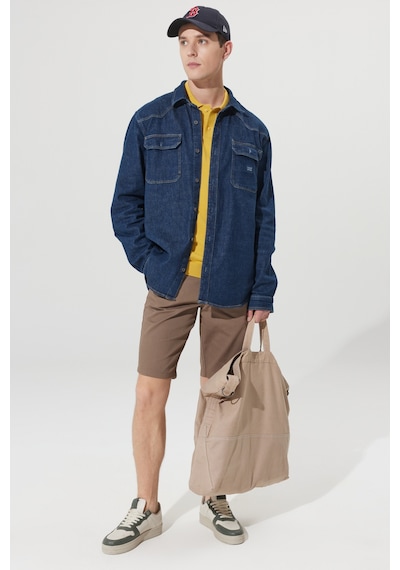 Ac&Co / Altınyıldız Classics Erkek Vızon Slim Fit Dar Kesim Yan Cepli Armürlü Şort