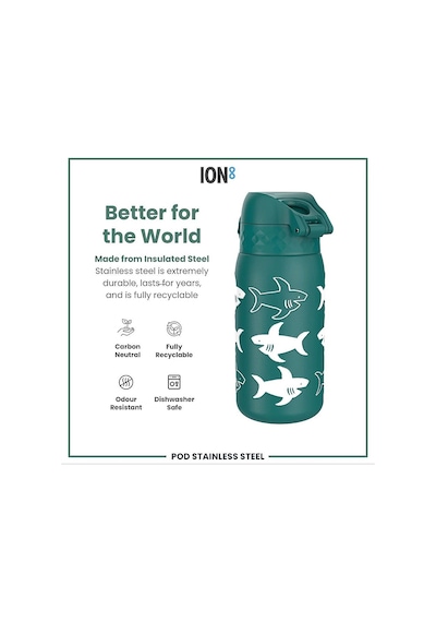 Ion8 Sızdırmaz Çocuk Su Termosu 320 Ml - Köpekbalığı Çok Renkli