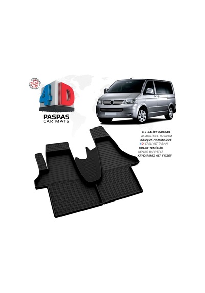 Vw Transporter T5 4d Araca Özel Havuzlu Kauçuk Paspas 2003-2015