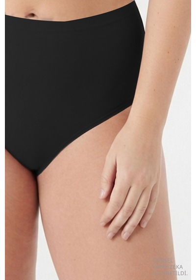 Cottonill Yüksek Bel Basic Lazer Kesim Büyük Beden Kadın Bikini Külot 6'lı Paket-2 Çok Renkli 2