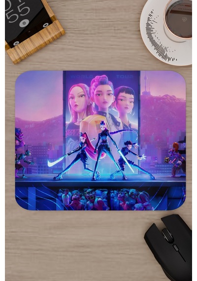 Kpop Demon Hunters Kaymaz Dikişli Kauçuk Oyuncu Mousepad V1 - 22x18 Gaming Mouse Pad Fare Altlığı