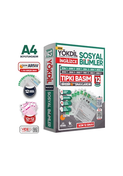 2026 YÖKDİL İngilizce SOSYAL BİLİMLER ÖSYM Çıkmış Soru Tıpkı Basım Deneme Paketi 12li Türkiye Geneli
