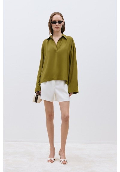 Suud Collection Ekru Mia Pileli Şort