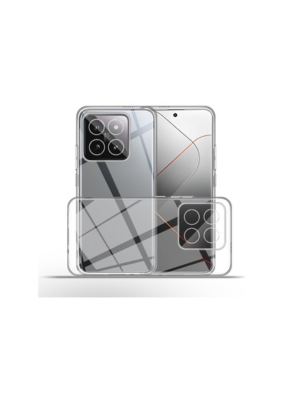 Xiaomi Mi 14 Pro İle Uyumlu Kapak Kamera Korumalı Süper Silikon Şeffaf Kılıf