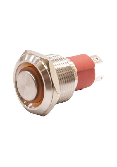 Motorobit 19D-G1-E 19Mm Çıkık Yaylı Işıklı Metal Buton - Sarı