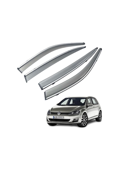 Vw Golf 7 Mügen Cam Rüzgarlığı Kromlu Rüzgarlık Paslanmaz Kromlu 2013 Sonrası Füme Renk