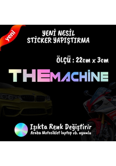 The Machine 2 Adet Hologram Sticker - Modifiye Etiket Yazı