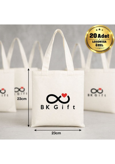 Logonuza Özel 20 Adet Ham Bez Çanta 23x23 Cm Küçük Boy Pamuk Promosyon Çanta Ham Renk