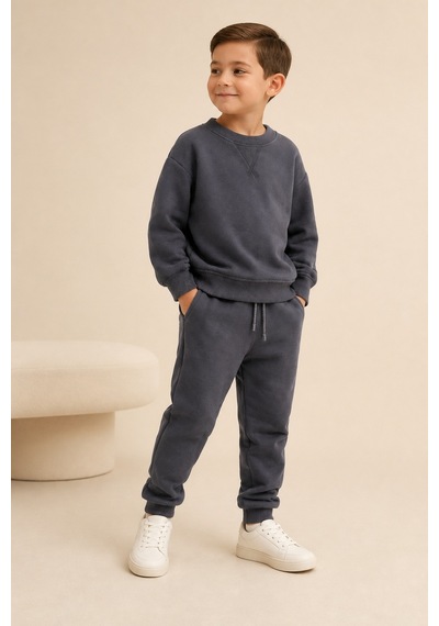 Eray Alp Kids Erkek Çocuk Gri Eşofman Takımı Günlük Rahat Kombin