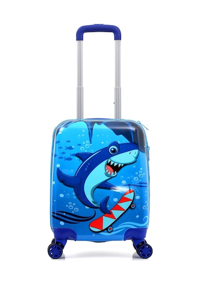 Louisiana Polo Baby Shark Policarbon Çocuk Valizi 0249 Mavi