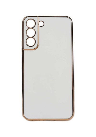 Kilifone - Galaxy S22 Plus Uyumlu Kılıf Kenarları Parlak Altın Renkli Silikon Bark Kapak - Siyah - T21638