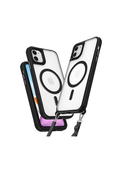 Durukar Apple, Uyumlu iPhone 12 Kılıf Enka Magsafe Silikon Kılıf - Siyah
