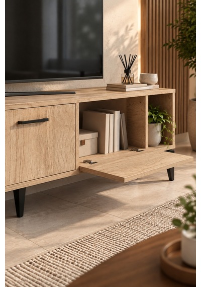 Sulorahome Bej Suntalam Tv Sehpası 160x35 Cm