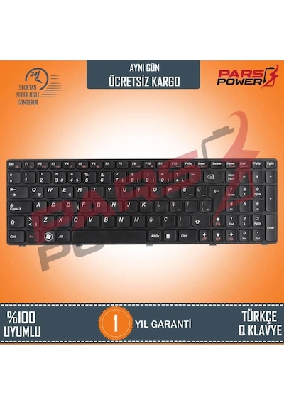 Parspower Lenovo Uyumlu Z560A Notebook Klavye (Siyah Tr)
