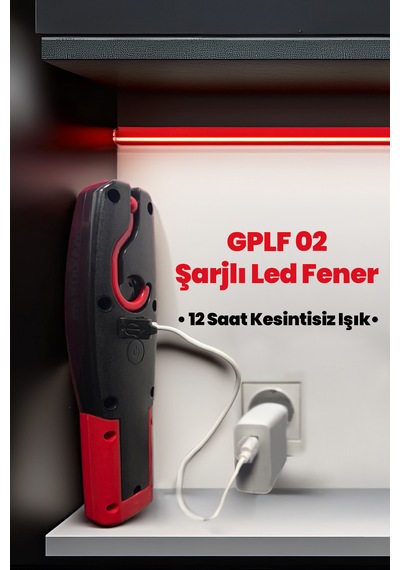 Gaptools 600 Lümen Şarjlı Led Fener Siyah