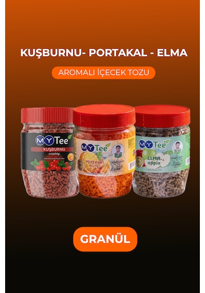 Mytee 3'lü Portakal - Kuşburnu - Elma Aromalı Granül İçecek Tozu 3 X 250gr 750 G
