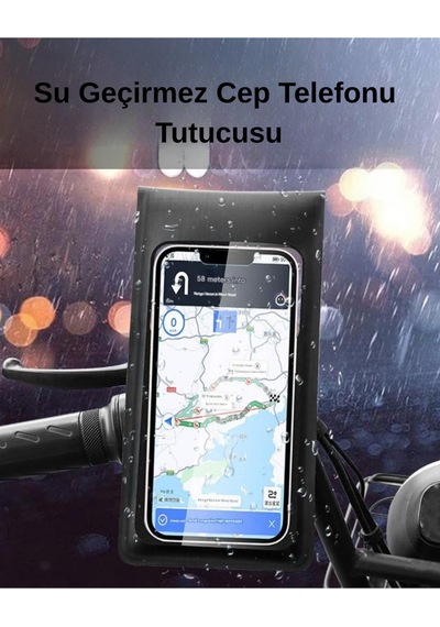 Su Geçirmez 360 Derece Kontrol Motosiklet Telefon Tutucu - Çift Conta & Velcro Koruma