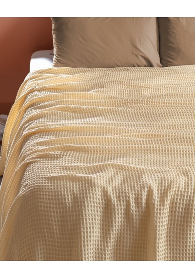 Madame Coco Avril Tek Kişilik Pamuklu Ecocell Lüks Pike - Gold 8684427029886 Sarı