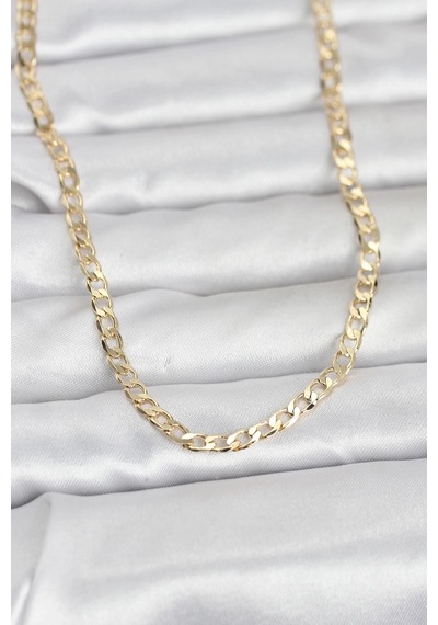 Ceylan Adam Cm 14k Gold Renk Zincir Model 60 Cm Kadın Kolye Çok Renkli
