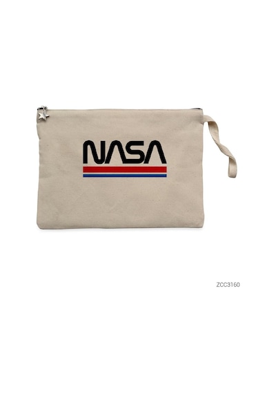 Zepplin Giyim Nasa Red Blue Clutch Astarlı Cüzdan / El Çantası Krem