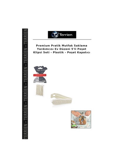 Premium Pratik Mutfak Saklama Yardımcısı Ev Düzeni 5'li Poşet Klipsi Seti - Plastik - Poşet Kapatıcı Çok Renkli