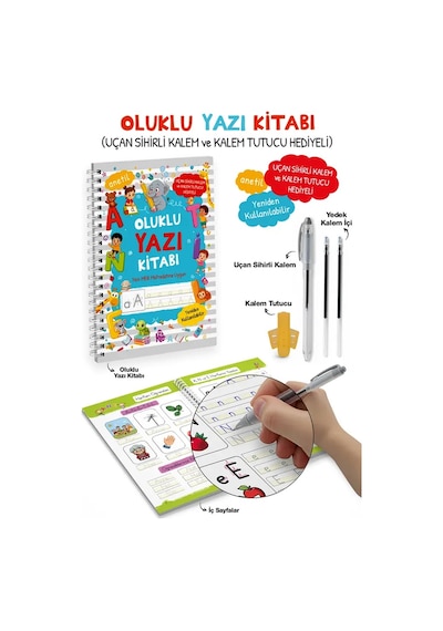 Oluklu Yazı Kitabı Anetil / Uçan Sihirli Kalem Ve Kalem Tutucu Hediyeli Bigkids Yayınları