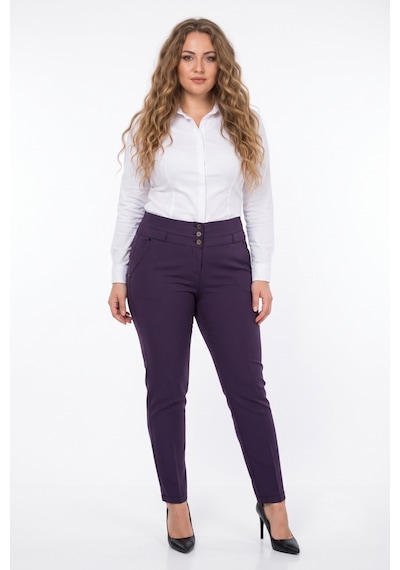 Baglan Kadın Düşük Bel Bilek Pantolon Bgl-st05667 Mor