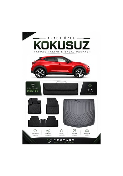 Nissan Juke 2025 Model Aracınıza Özel 4d Karbonlu Kauçuk Paspas Takımı Ve Alt Bagaj Havuzu