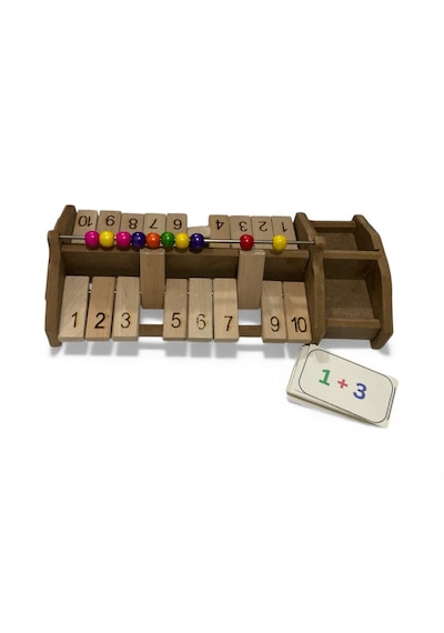 Ahşap Montessori Toplama & Çıkarma Eğitici Abaküs Seti 1 Den 10 A Matematik Öğrenme Oyuncağı