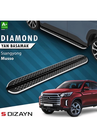 S-dizayn Ssangyong Musso Diamond Krom Yan Basamak 213 Cm 2018-2026 A+ Kalite
