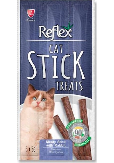 Reflex Cat Stick Treats Tavşanlı Kedi Ödül Çubukları 3 x 5 G