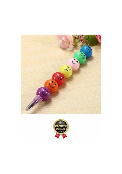 Özel Seri İlkokul Okul Öğrenci Renkli Hafif Eğlenceli Emoji Yüzlü Yumurtlayan Mini Kalem 4'lü Set