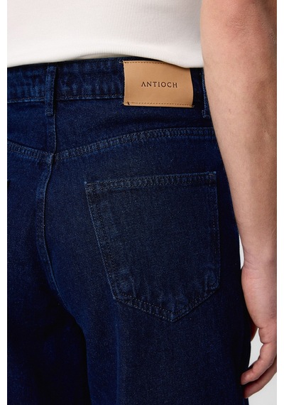 Antioch Yüksek Bel Relaxed Fit Erkek Kot Pantolon Koyu Lacivert