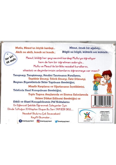 Mutlu ve Mesut İle Nezaket Okulu Serisi Seti-10 Kitap Takım - Göksal Aslan - 5 Renk Yayınları